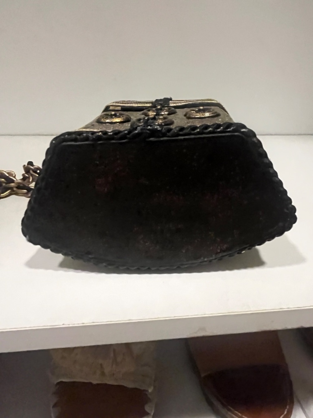 Vtg Mary Frances Beaded Hard Shell Box Bag Lift-Off Lid Renaissance Victorian - Picture 5 of 16